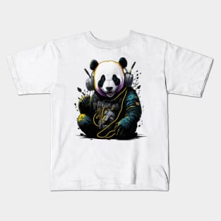 Dj Panda Headphones panda bear Kids T-Shirt